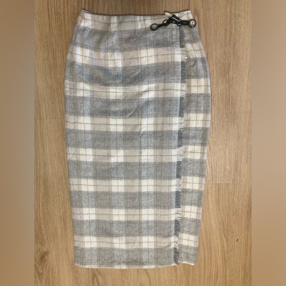 Vintage Louben tartan Winter Skirt Wool blend size medium/8 plaid wrap - Picture 1 of 7